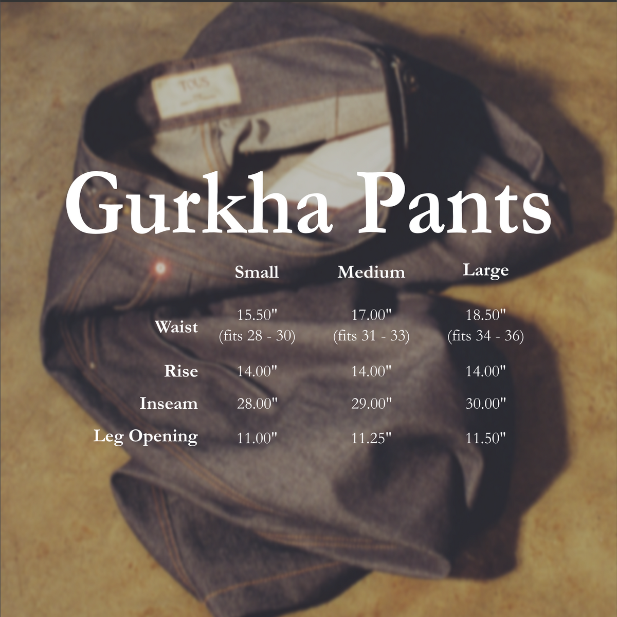 Pre-Order: Gurkha Pants in Natural Canvas